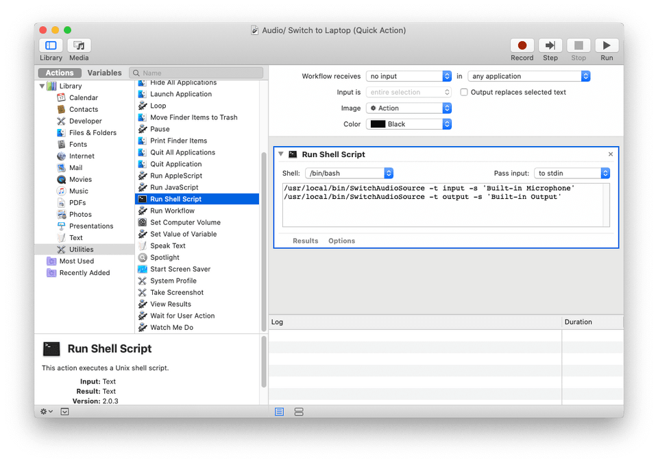 Automator screenshot